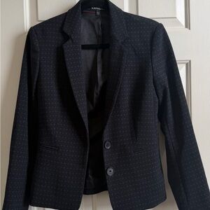 Express Black Micro-Pattern Two-Button Blazer